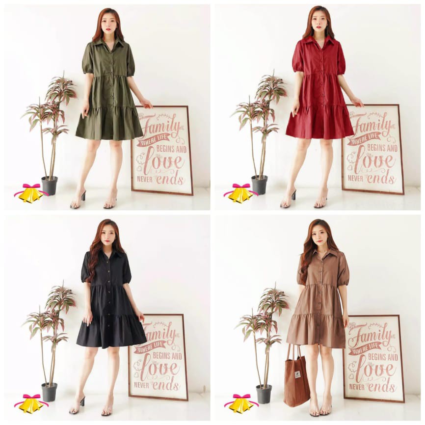 DRESS ALIKA / DRESS BUSUI / DRESS WANITA / DRESS MOSCREPE