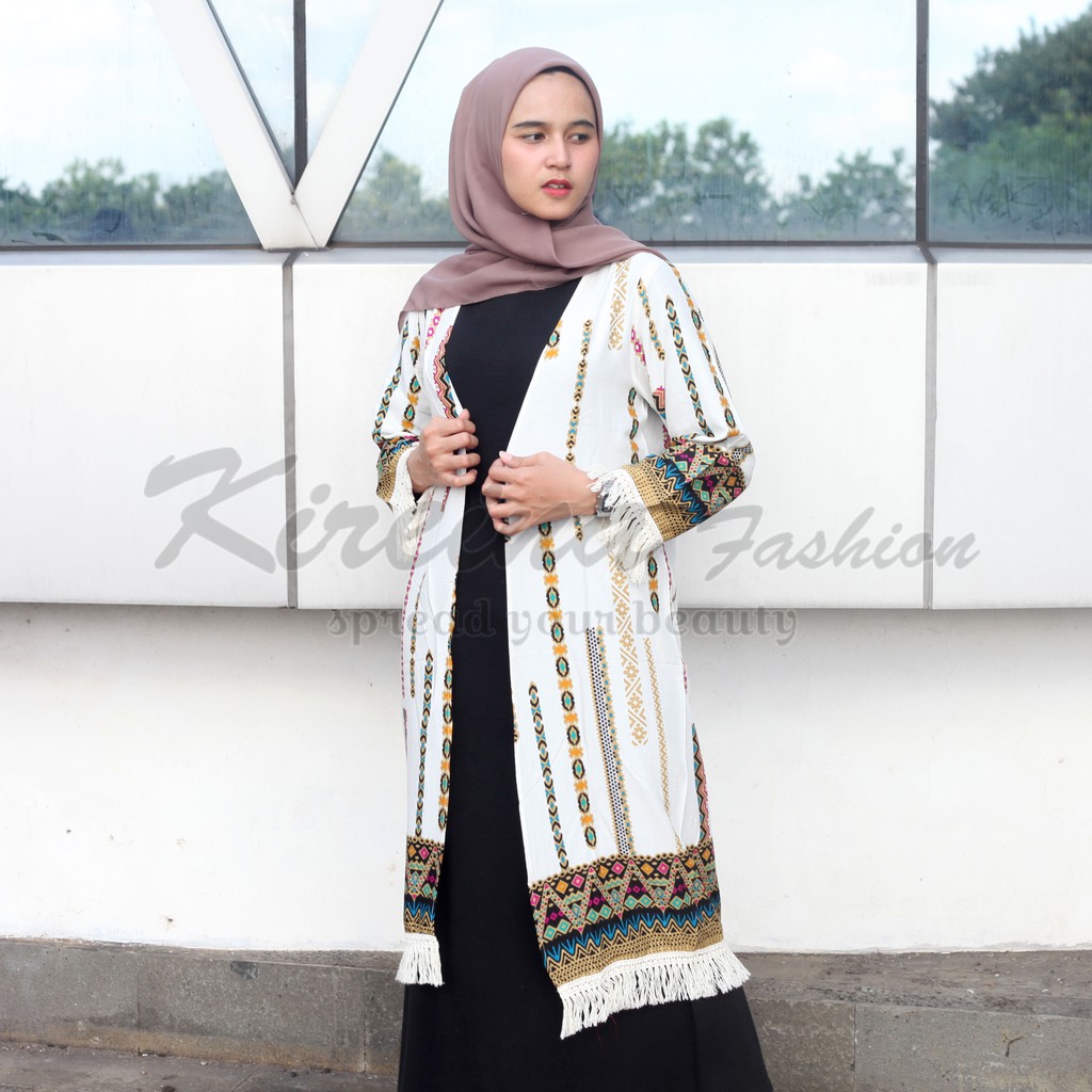 Cardigan Panjang Motif Bohemian Outer Bohemian Panjang | Kireina Fashion