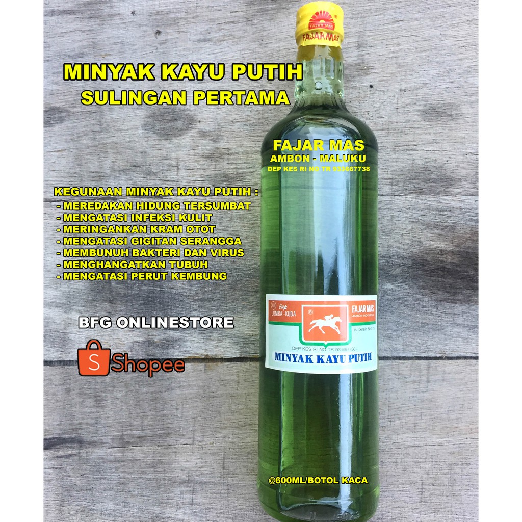 Minyak Kayu Putih Asli Sulingan Pertama 600ml Merk Lomba Kuda Fajar Mas Ambon Maluku Shopee Indonesia