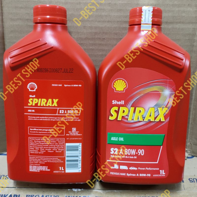 Shell Spirax S2 A 80W-90 GL5 Axle oli gardan as roda mobil -1LTR