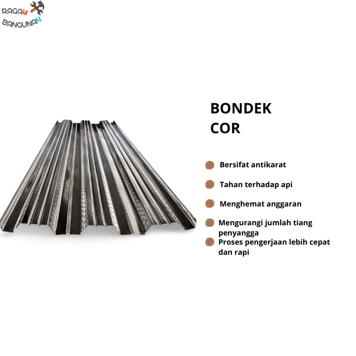 Bondek Cor Ketebalan 0.50-1.00 mm Per Meter