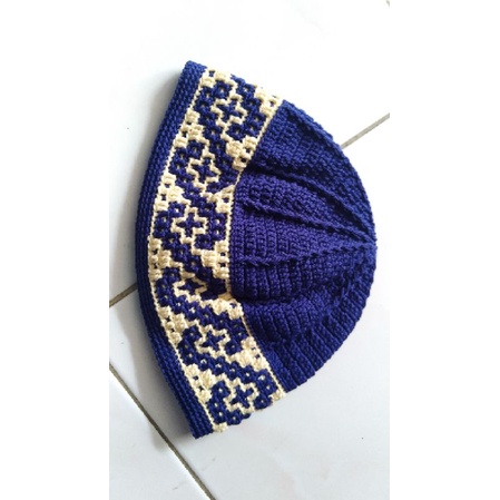 *TAJALI* Peci Rajut motif Mozaik Handmade Kombinasi