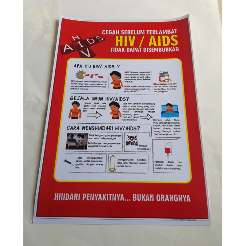 Poster Hiv Aids Tidak Dapat Disembuhkan Kode 12 Shopee Indonesia