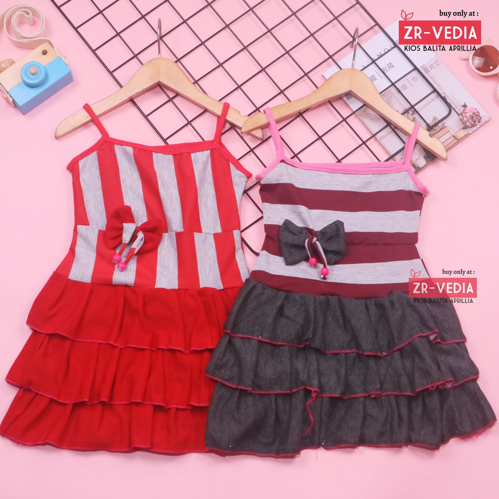 Dress Valerie uk 1-2 Tahun / Baju Anak Perempuan Murah Anak Dress Import Tank Adem Gaun Pesta