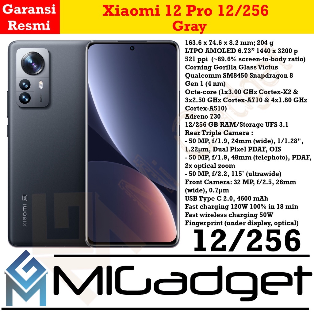 Xiaomi Mi 12 Pro 12/256 Garansi Resmi