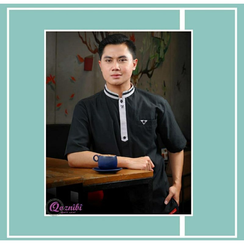 Koko Hitam / Koko lengan pendek hitam / koko nibras nk 61