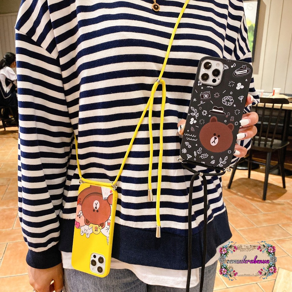 SS157 Softcase Slingcase Lanyard BEAR Samsung A02s A20 A30 M10s A20s A50 A50s A30s A21s A51 SB1511