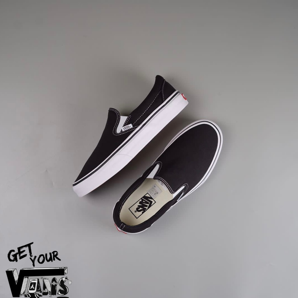 Vans Slip on Black White Classic Original 100% Bnib