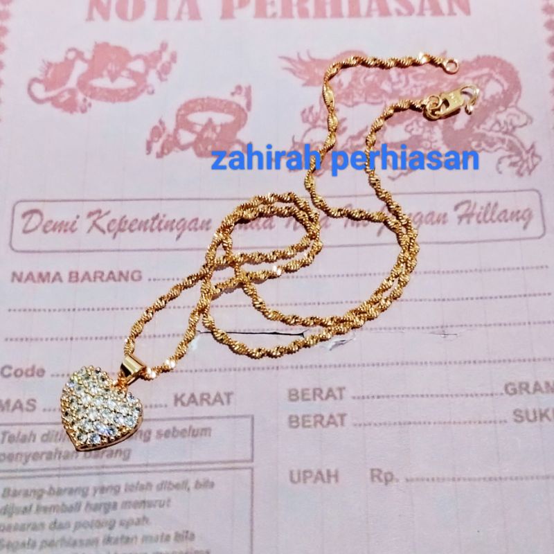 KALUNG MELINTIR LIONTIN PERMATA FULL TITANIUM AWET TAHAN LAMA 443