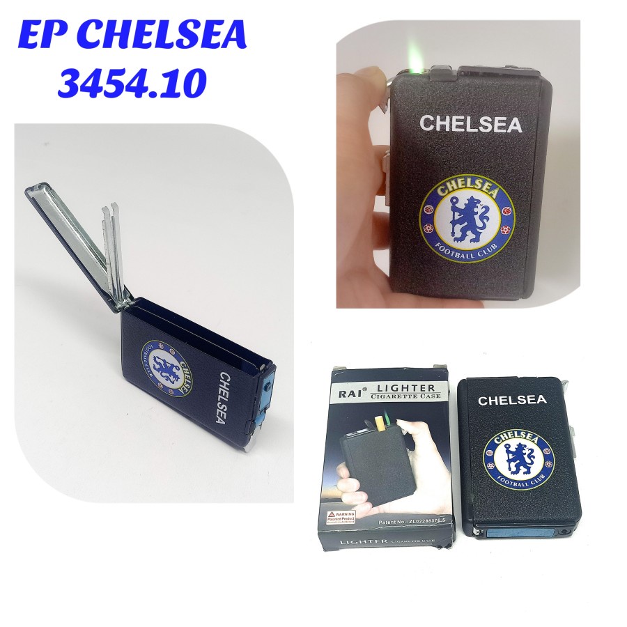 Bayar Ditempat - Kotak Rokok + Korek Api Logo EP CHELSEA 3454.10 / Kotak Roko Unik / Kotak Roko Kere