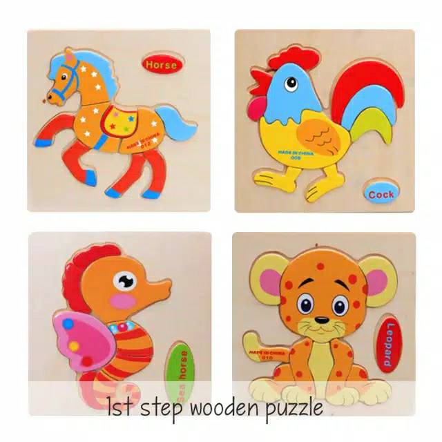 PROMO Mainan anak balita wooden puzzle kayu susun gambar Makassar