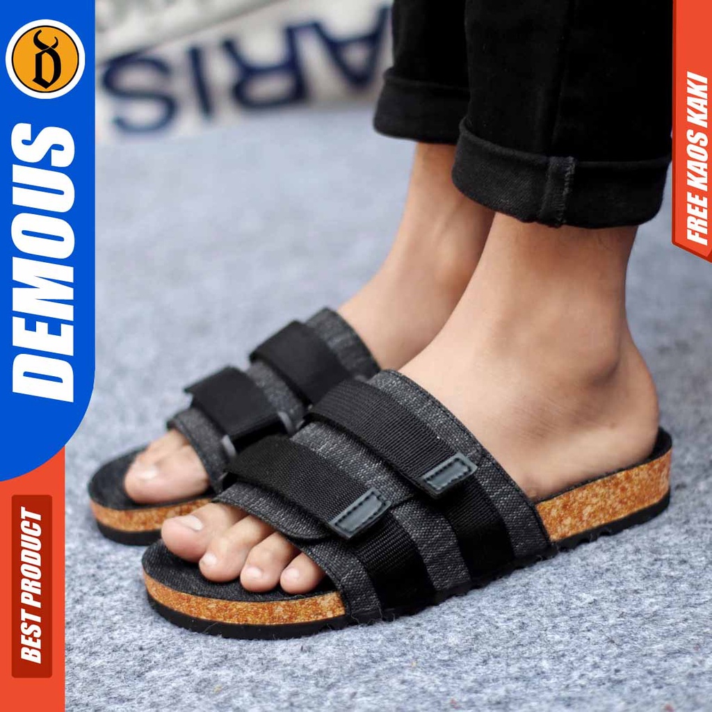 DEMOUS KOSKA Sandal Pria Slop Selop Kekinian Terbaru