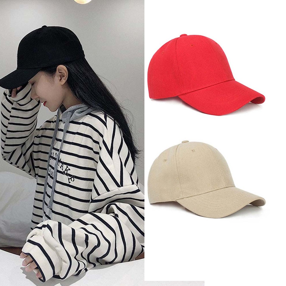 Topi Baseball Warna Polos Gaya Korea Untuk Olahraga