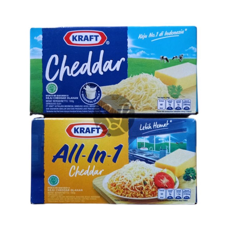 Keju Kraft Cheddar 165gr / Keju Kraft Cheddar 165gr / Kraft Keju Cheddar 165gr / Kraft All in One Keju Cheddar 165gr