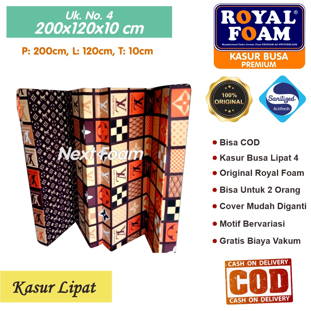 Kasur Busa Lipat Royal Foam Ukuran No 4 200x120x10 cm Tebal 10 cm D16 ORIGINAL