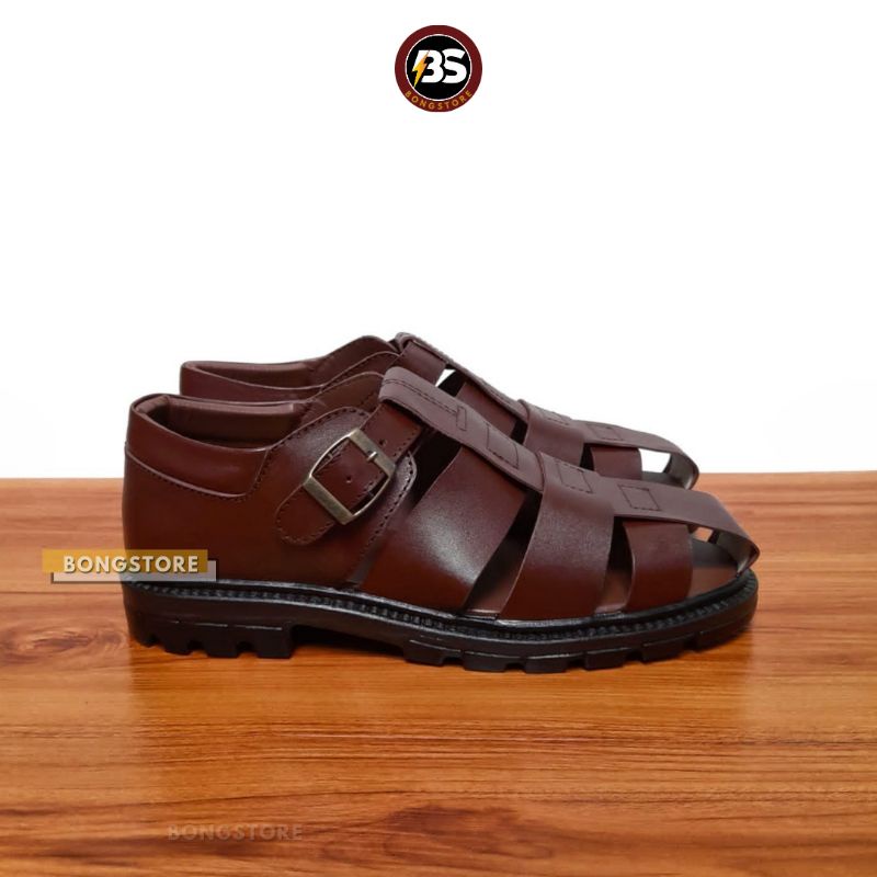 sepatu sandal pria kulit asli berkualitas premium sandal sepatu pria brongsong kulit asli terlaris