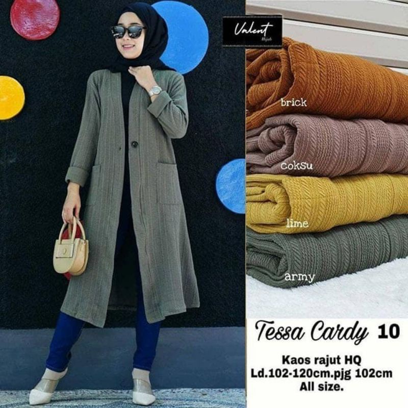 Tessa Cardy LD104 - Cardigan Rajut Wanita Kardigan Rajut Outer Panjang Wanita  / Kaos knit Lucy Knite / Celsia Cardy Gradia Cardy / R.16 - 293-6257