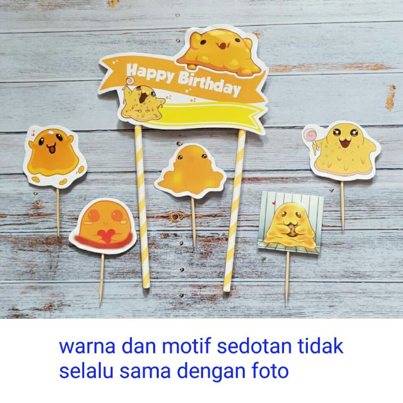 topper toper tusukan hiasan kue cake nasi tumpeng ulang tahun happy birthday karakter kartun scp 999