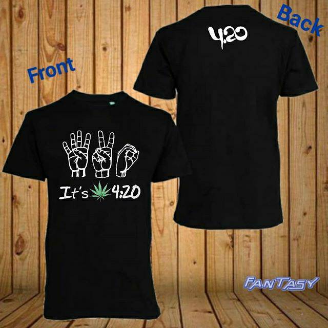  KAOS  420 JARI  TANGAN  HITAM DISTRO PREMIUM QUALLTY Shopee 