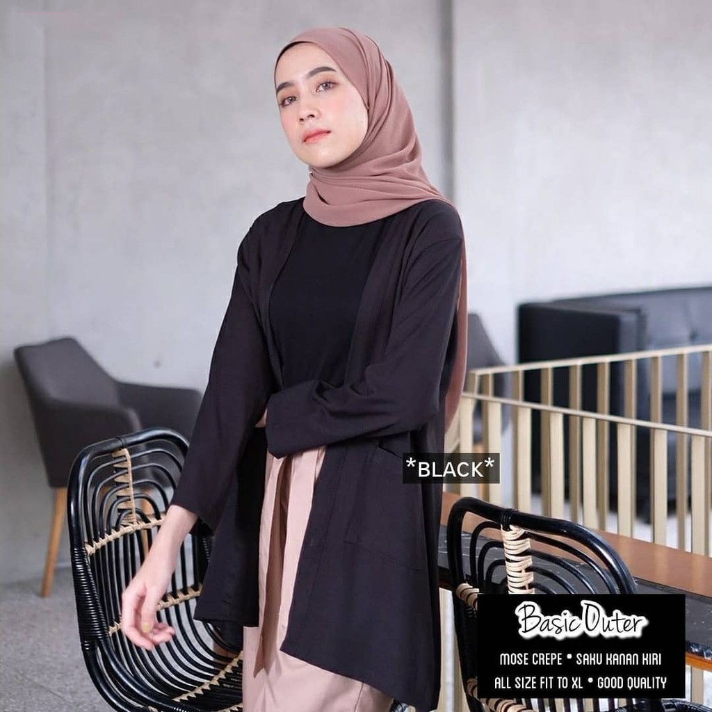 FMOS Renata Cardy Long Outer All Size Fashion Muslim 2021-Black