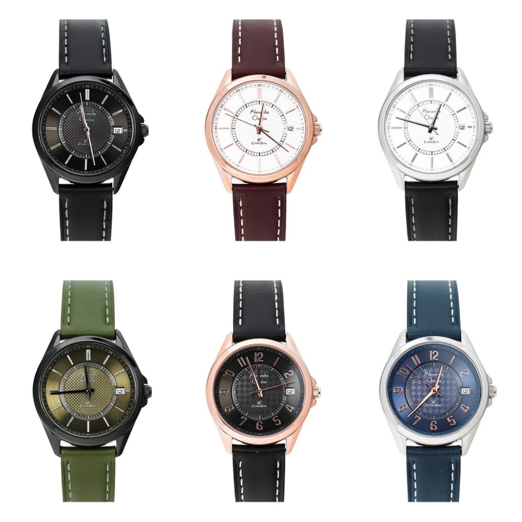 JAM TANGAN WANITA ALEXANDRE CHRISTIE AC 8649 / AC8649 LEATHER ORIGINAL