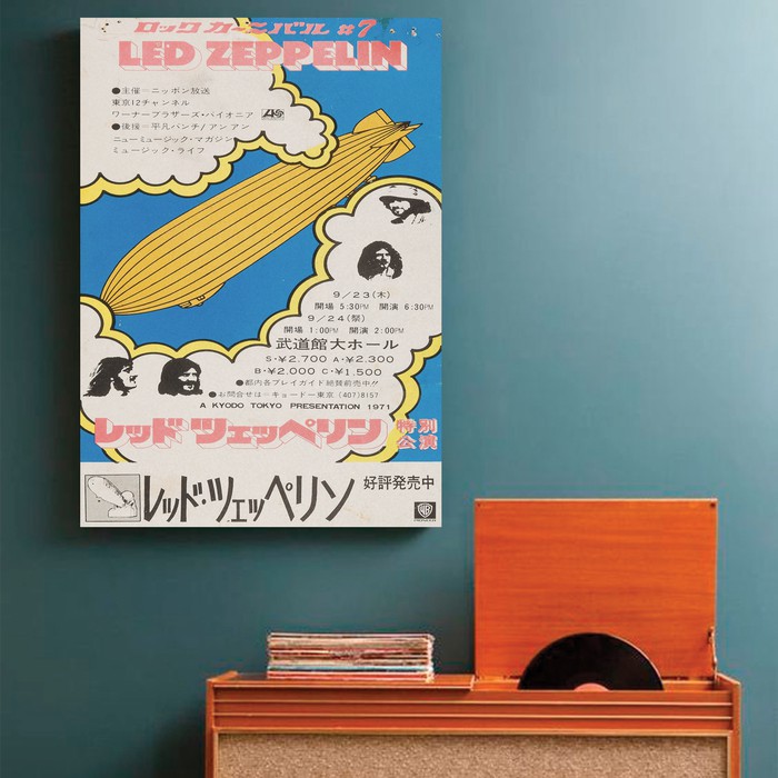 "Led Zeppelin, ver.6" Poster Kayu (30x22)