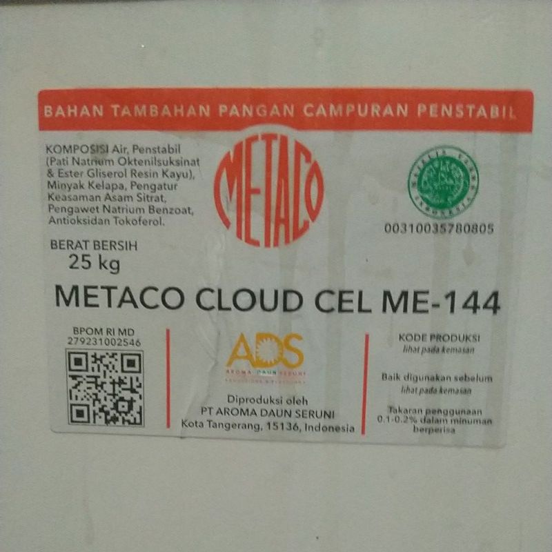 

Cloudy Metaco / Cloudy / Campuran Penstabil / Pemutih Cair / Pewarna Putih