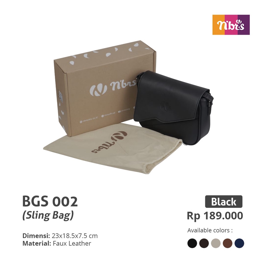 Nibras Sling Bag BGS 002 Tas NBRS Terbaru Simple Kekinian