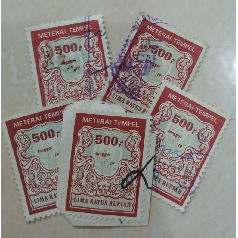 Materai Meterai Tahun 1981 - 1985 Nominal 500 Rupiah Used