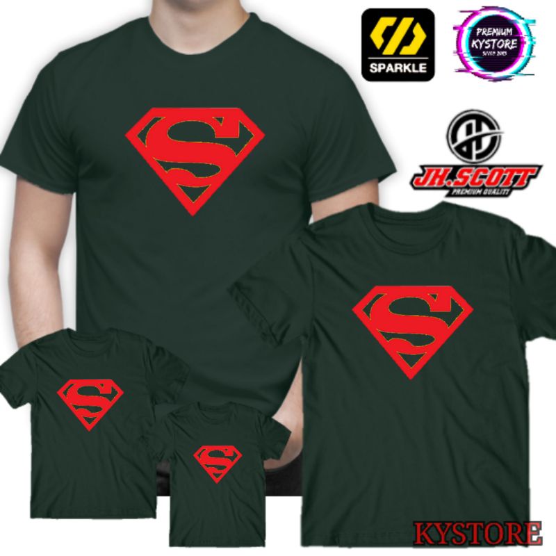 Baju Superman kaos promo size S,M,L,XL,XXL famili edition - Combad 30s