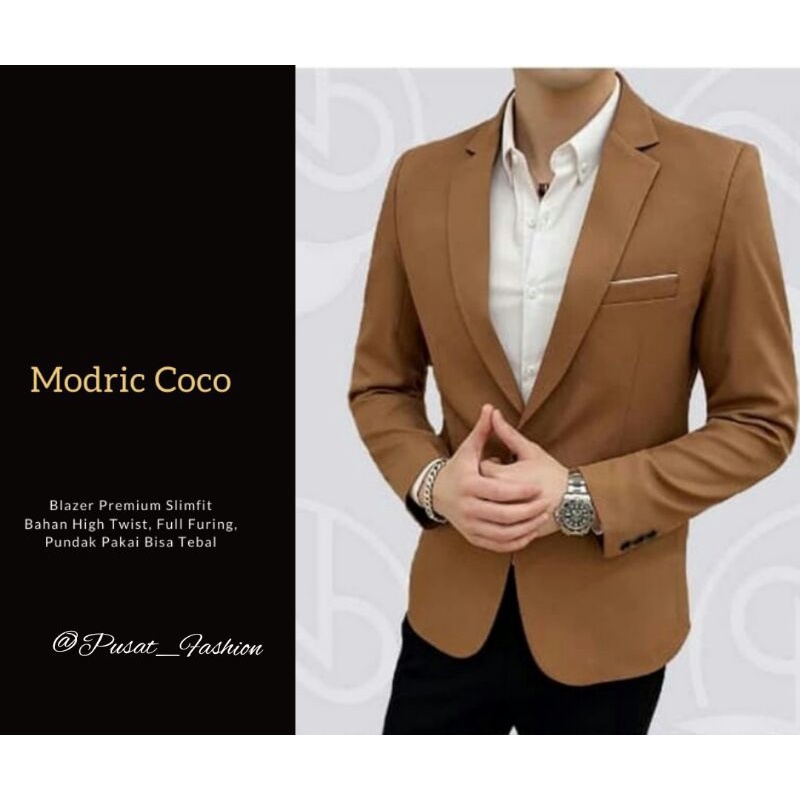 BLAZER MODRIC COCO -  BLAZER PRIA, BLAZER PRIA SLIMFIT, BLAZER SEMI FORMAL, BLAZER KOREA, JAS PRIA, 