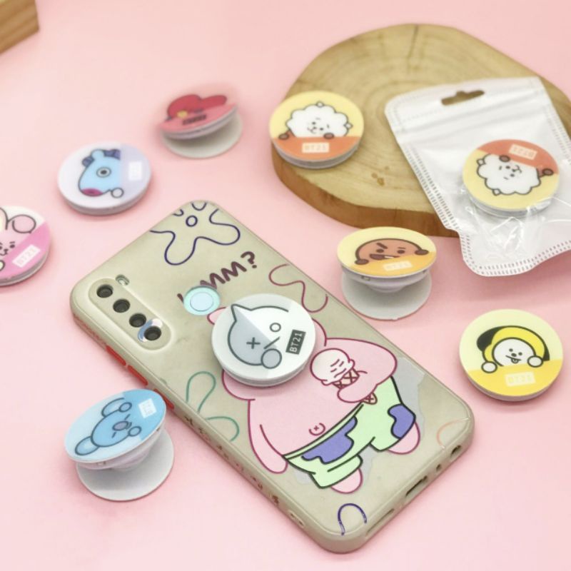 Koleksibts 1Pc Pop Socket Popsock Hp Handphone Holder Bt21 Bts Koya Chimmy Tata Mang Shooky Chooky R