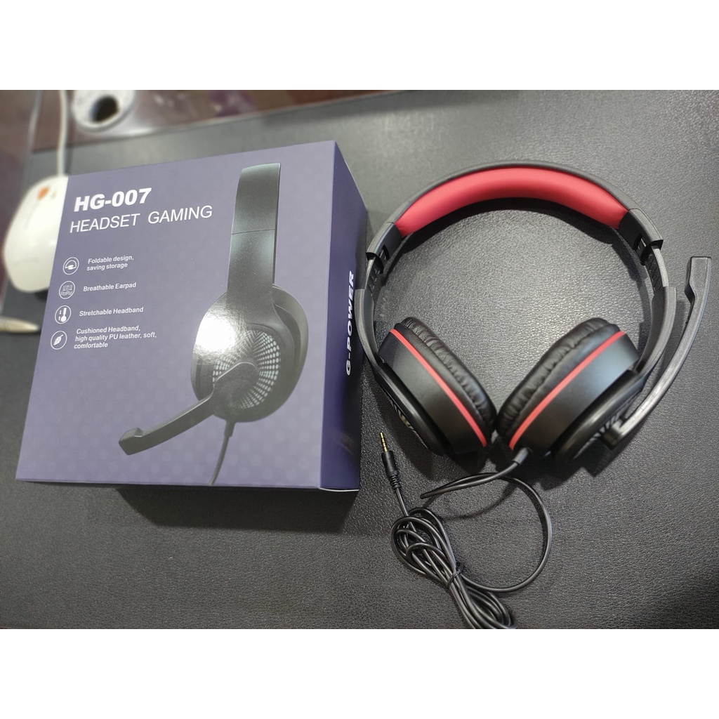 Headset Gaming G-POWER HG 007 ZEUS RGB LED With Microphone Plug or USB - headphone gaming