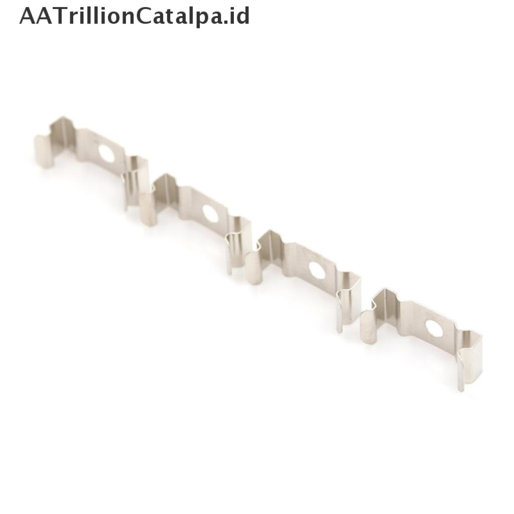 (AATrillionCatalpa) 4pcs Klip Holder Lampu T5 Warna Silver