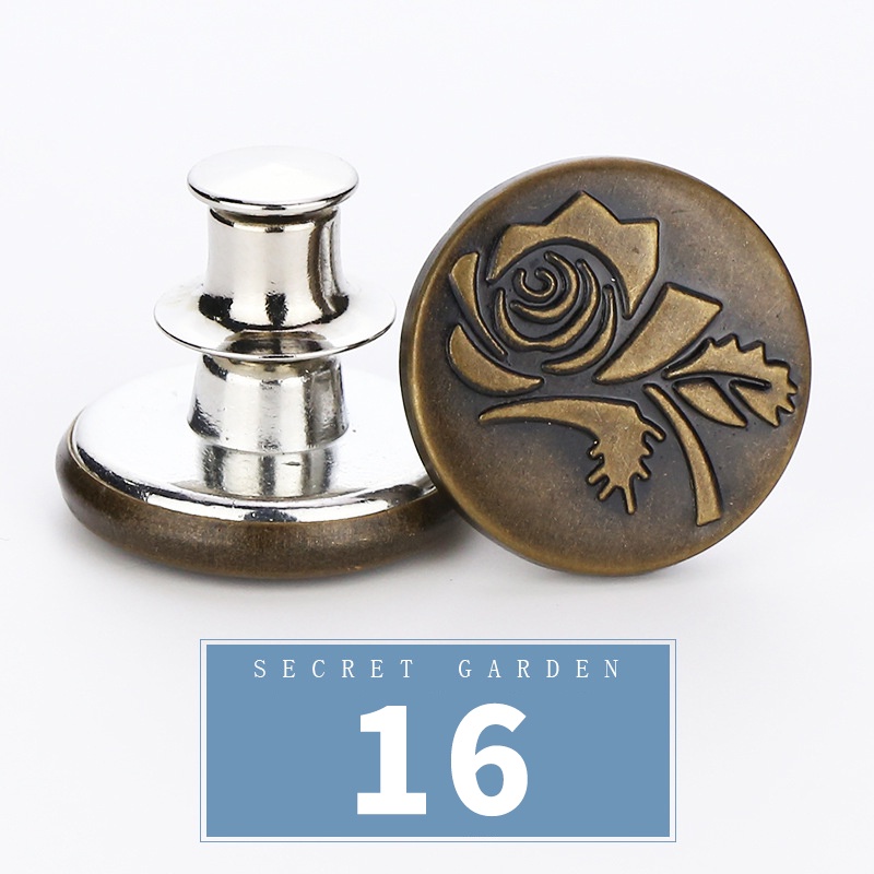 Kancing Jeans Logam Simple Adjustable Kancing Pengait Celana Panjang Jeans Denim Desain Bunga Daisy Warna Putih Kait Pengecil Lingkar Pinggang Celana Jeans Model Bisa Dilepas-1 PC-16