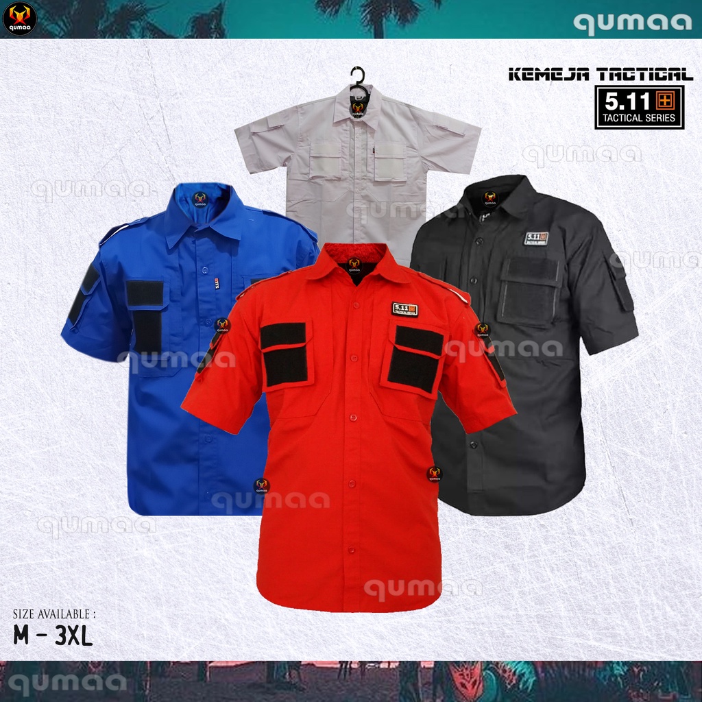 Kemeja Tactical 5.11 | Kemeja Tactical Velcro Tangan Pendek | Kemeja Instansi