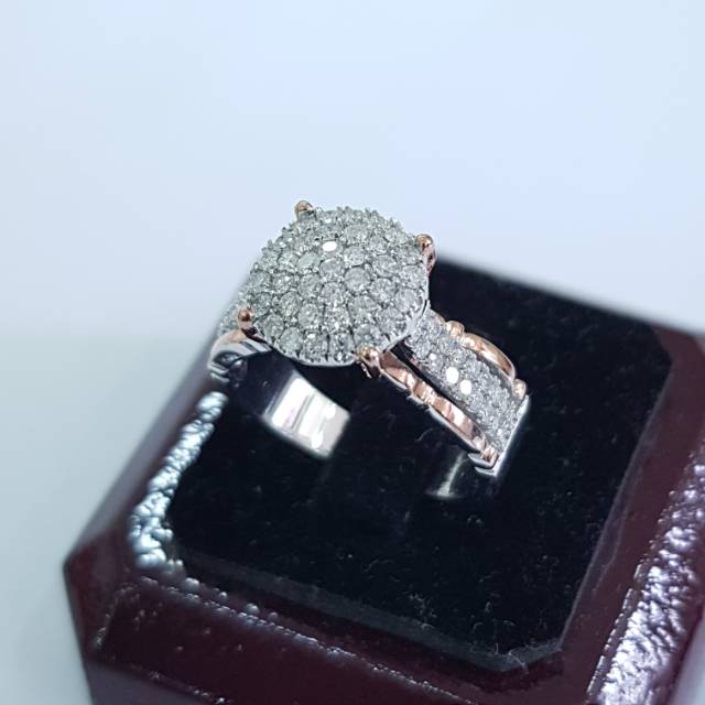 Cincin emas berlian eropa asli dan natural