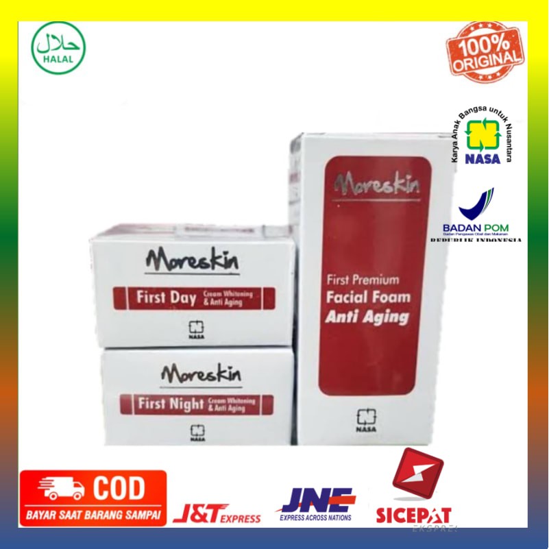 Paket Moreskin Anti Aging Moreskin First Day Night - Moreskin Facial Foam Anti Aging Yenni Nasa