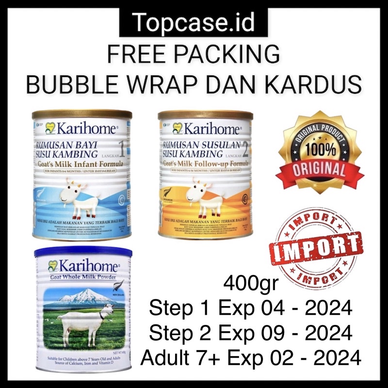 Karihome Step 1 &amp; 2 dan Adult 400gr Goat Milk Susu Kambing