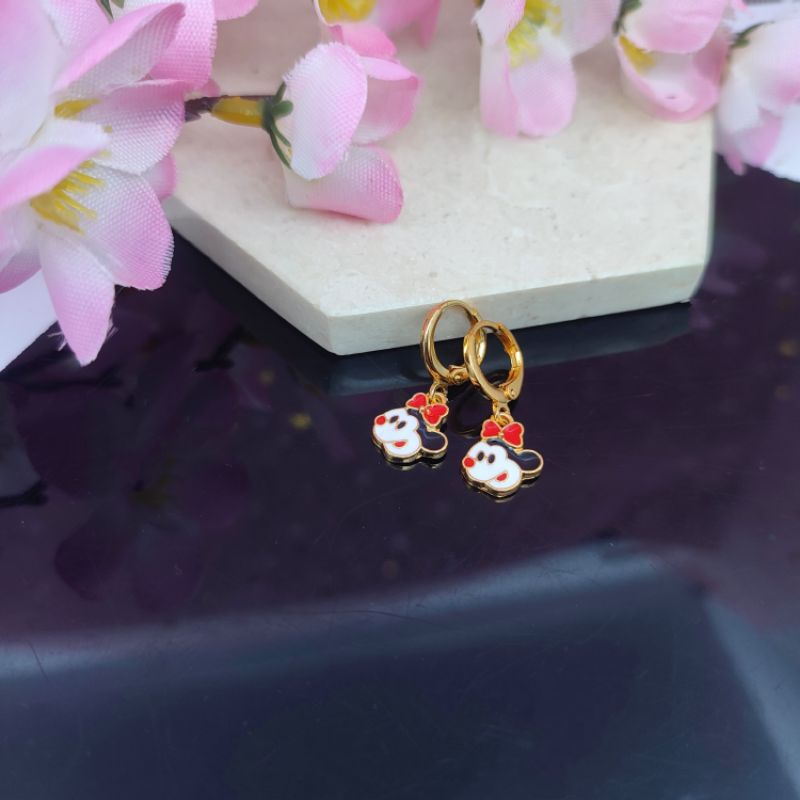 Anting Anak /balita micky mouse perhiasan imitasi anti karat