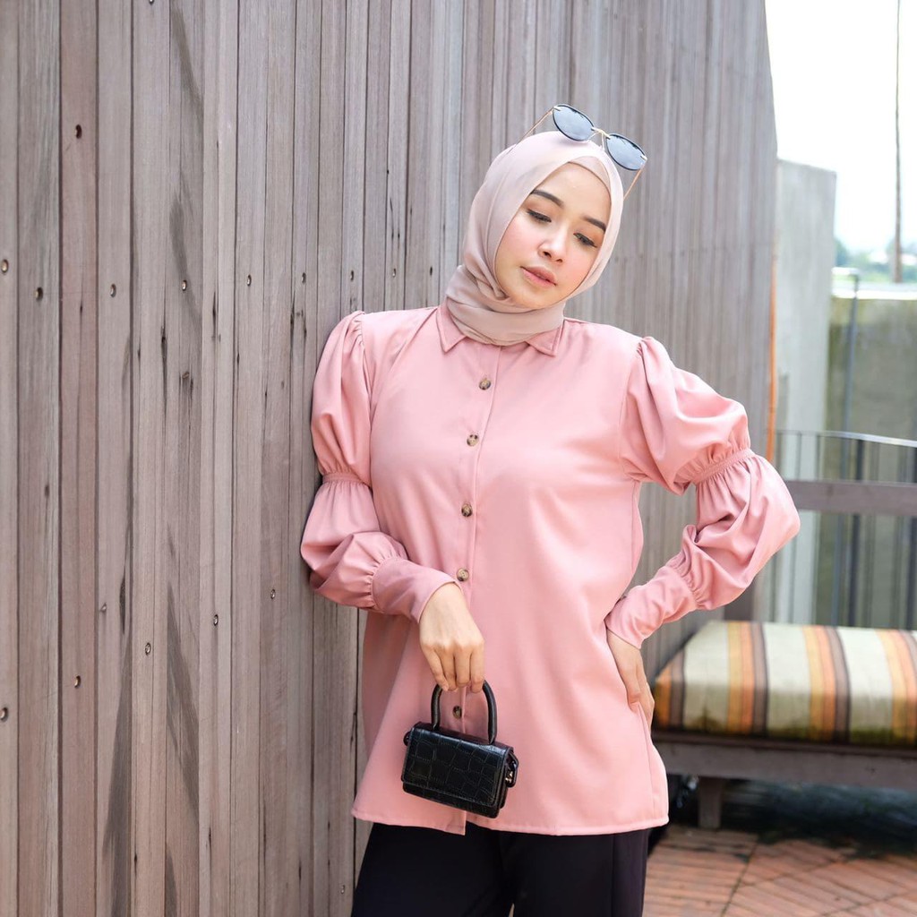 Ahladita Shirt/Kemeja Atasan Lilac/Atasan Lilac/Blouse Lilac/Shirt Wanita All Size/Blouse Lilac