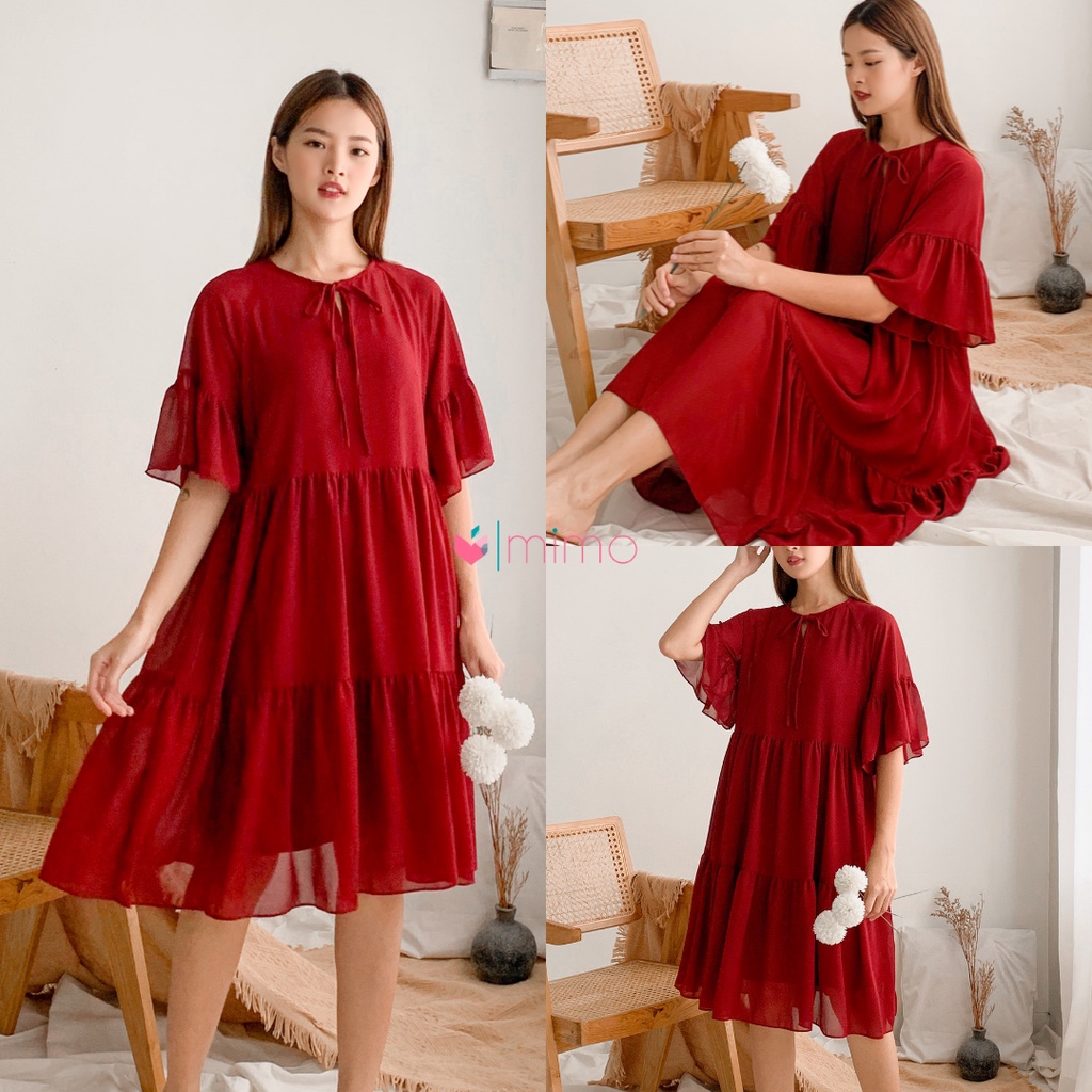 Meiling Maroon Dress (Christmast Collection )