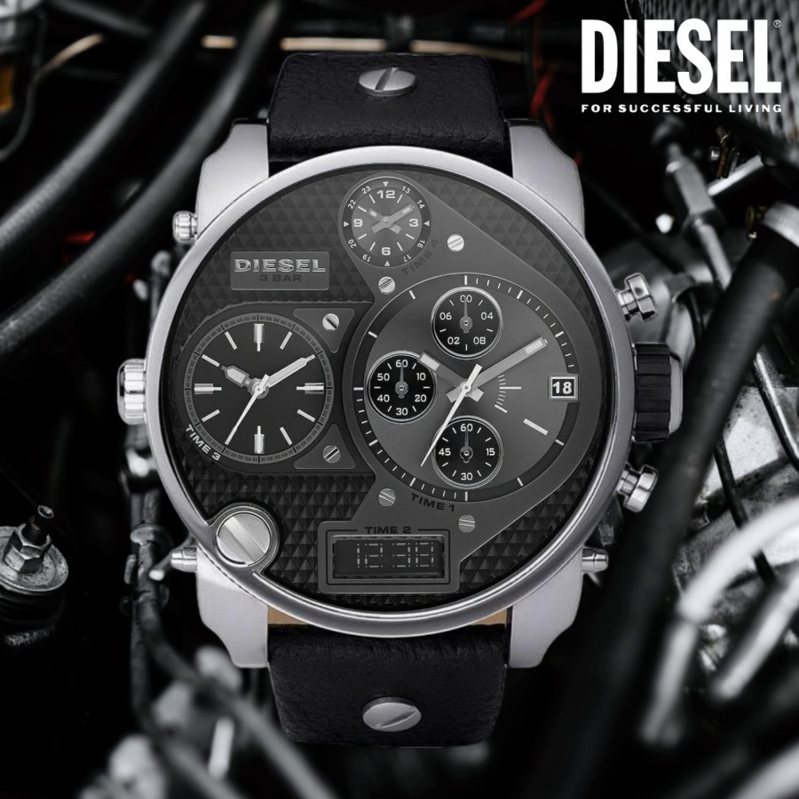 Cashback Jam Tangan Pria Diesel DZ7270 Only The Brave Japan Movement Strap Black Leather Jam Tangan 