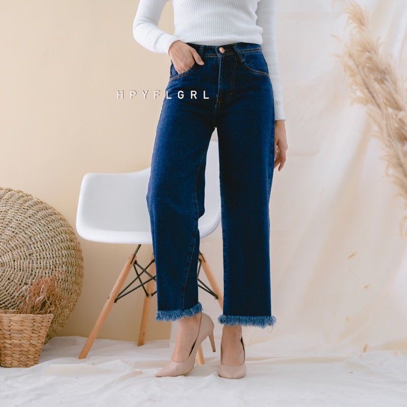 Highwaist Kulot Jeans wanita Rawis