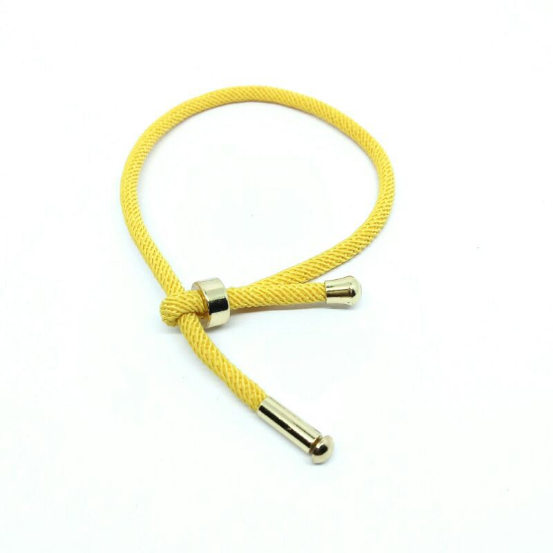 Gelang wanita inisial tali hongkong-Kuning