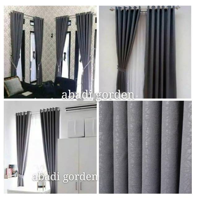 PROMO AWAL TAHUN GORDEN BLACKOUT POLOS IMPORT SMOKRING SILVER L140CM T200CM