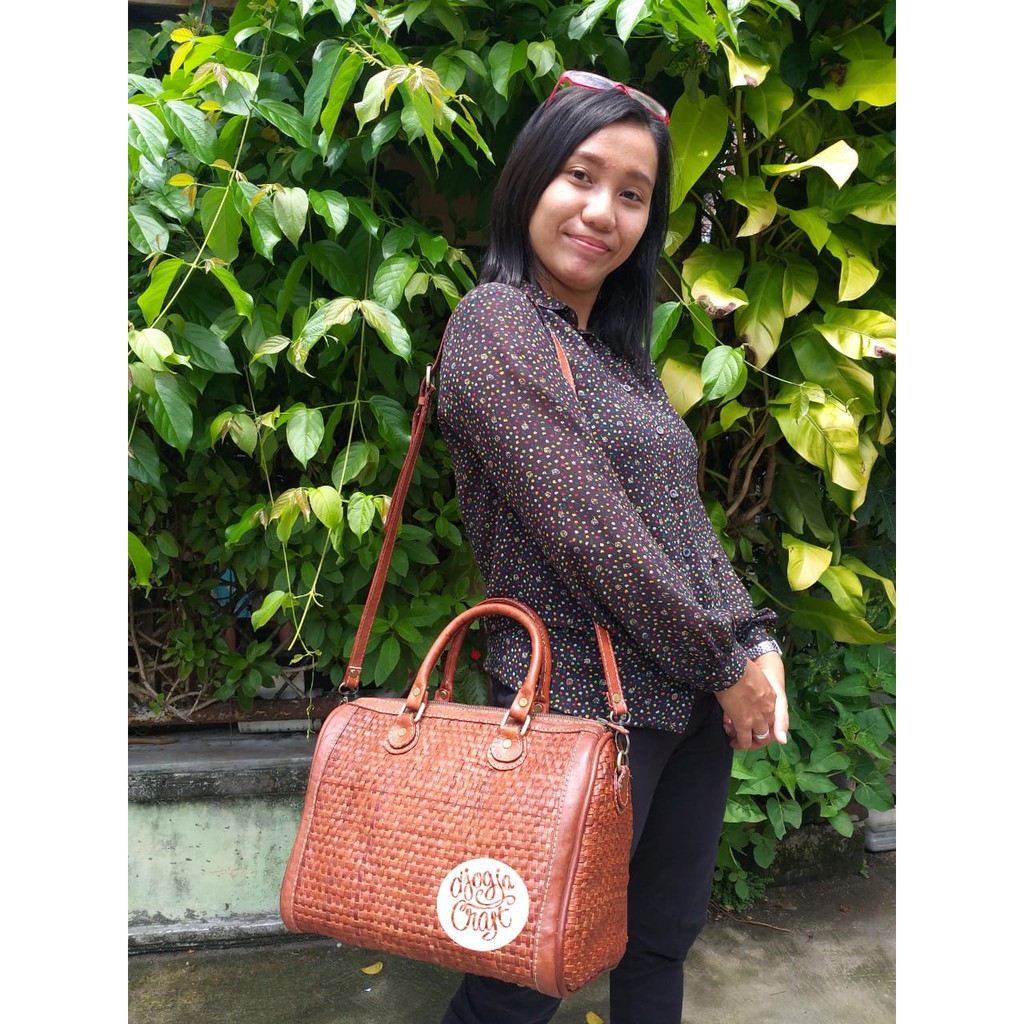 Tas Kulit Speedy Anyam Tikar