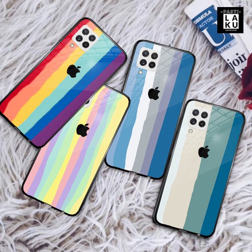 Softcase Glass Logo Iphone Rainbow [SF150] Case Samsung A32 A12 A72 A31 A21s A50s A52 A11 A51 A20S