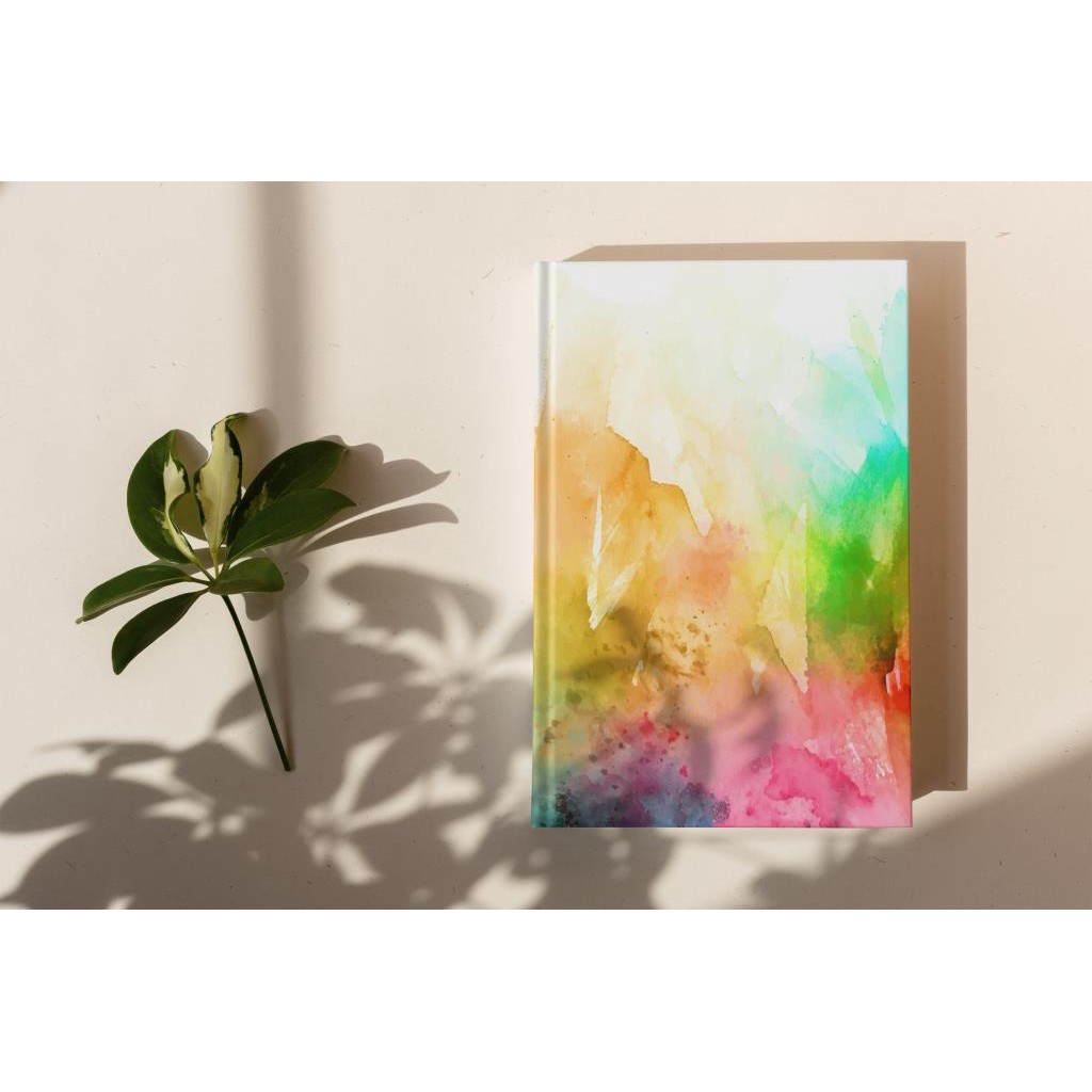 

GARANSI! BISA CUSTOM NAMA - NOTEBOOK A5 HARDCOVER ABSTRACT RAINBOW PAINT BRUSH NB-02