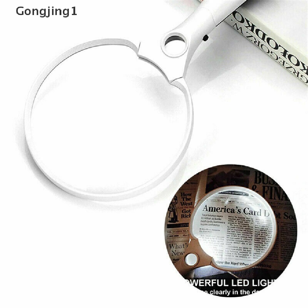 Gongjing1 Kaca Pembesar 25X Ekstra Besar 3 LED Zoom